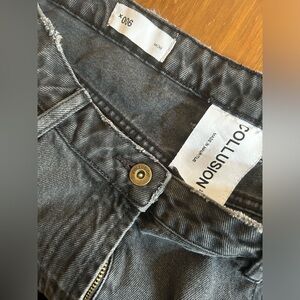 Collusion 006 Mom Denim Jeans Washed Black Womens Zip Fly  W32 L32